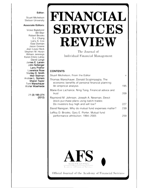 					View Vol. 21 No. 3 (2012): FSR Fall 2012
				