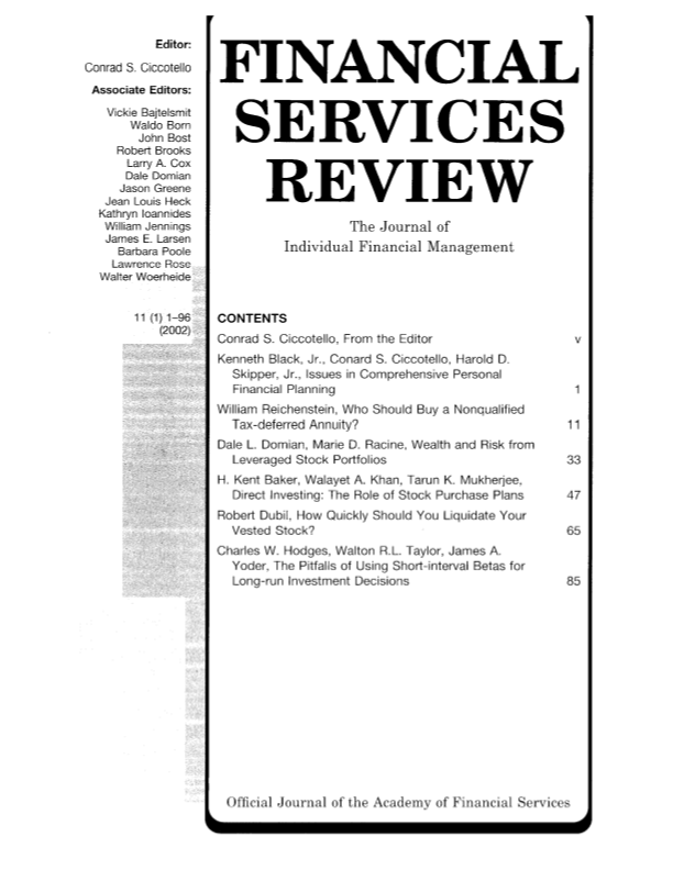 					View Vol. 11 No. 1 (2002): FSR Spring 2002
				