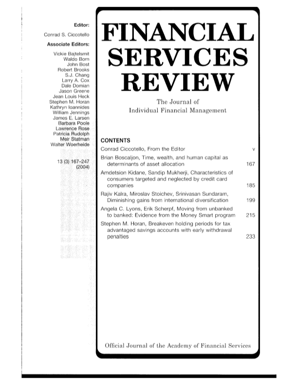 					View Vol. 13 No. 3 (2004): FSR Fall 2004
				